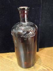 VTG LOT OF 4 GLASS BROWN & CLEAR MEDICINE BOTTLES